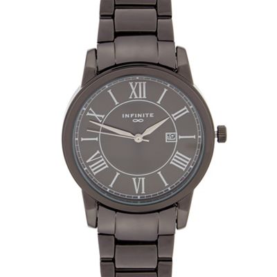 Gents dark grey bracelet analogue watch